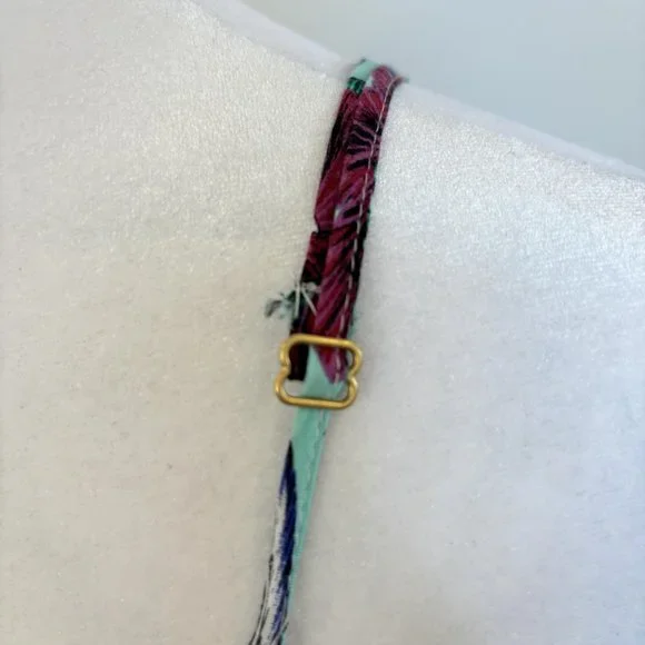 Jessica Simpson Long turquoise floral asymmetrical dress w/adjustable straps MED - Picture 2 of 7